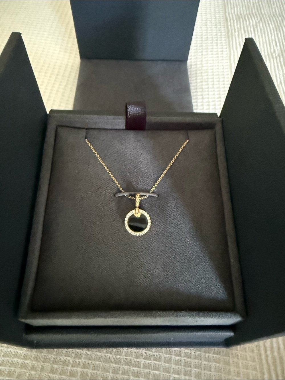 David Yurman PETITE DY ELEMENTS PENDANT NECKLACE 18k yellow gold